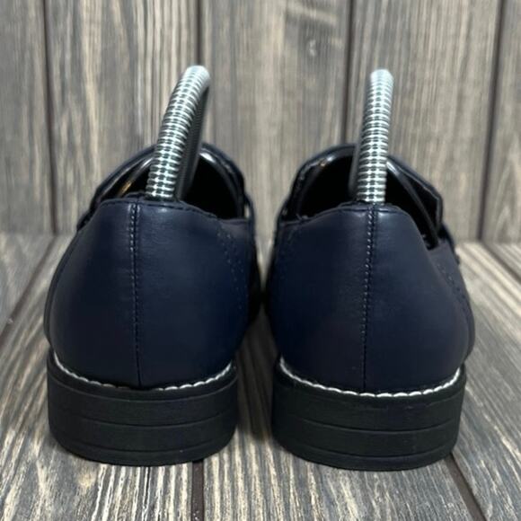 Bongo Women Pennie Loafers Sz 5.5 Teen Y2K 90s Faux Leather Navy Retro Casual - Picture 4 of 9